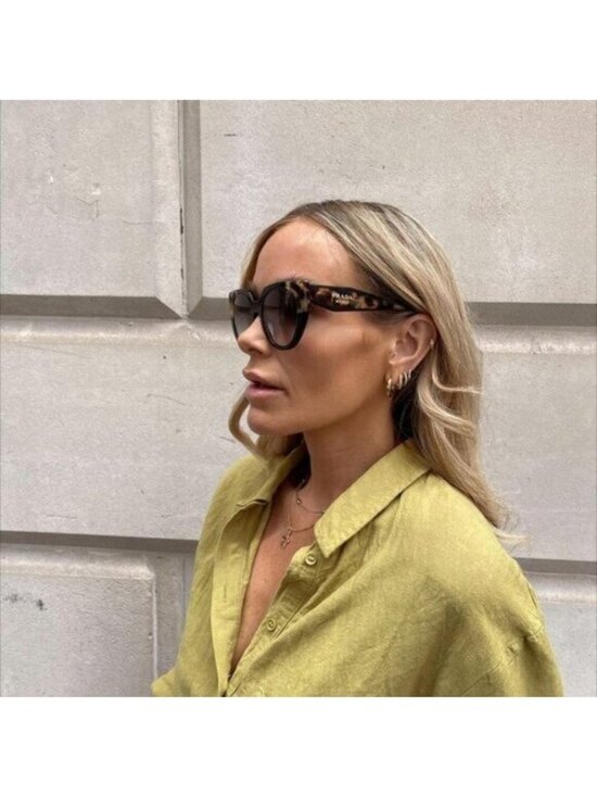 Prada PR14WS 3890A7 Cat Eye Sunglasses – Black/Medium Tortoise\\Grey main image 6